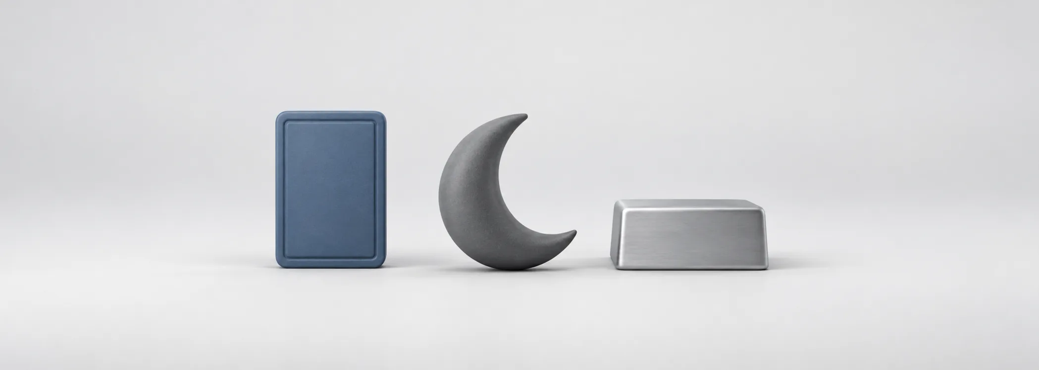 A steel-blue contract tile, graphite crescent moon and silver collateral block represent overnight futures and their cash backing.
